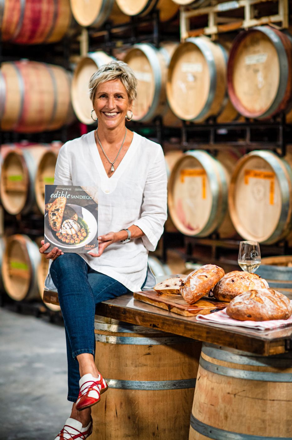 Winemaker in the barrel room