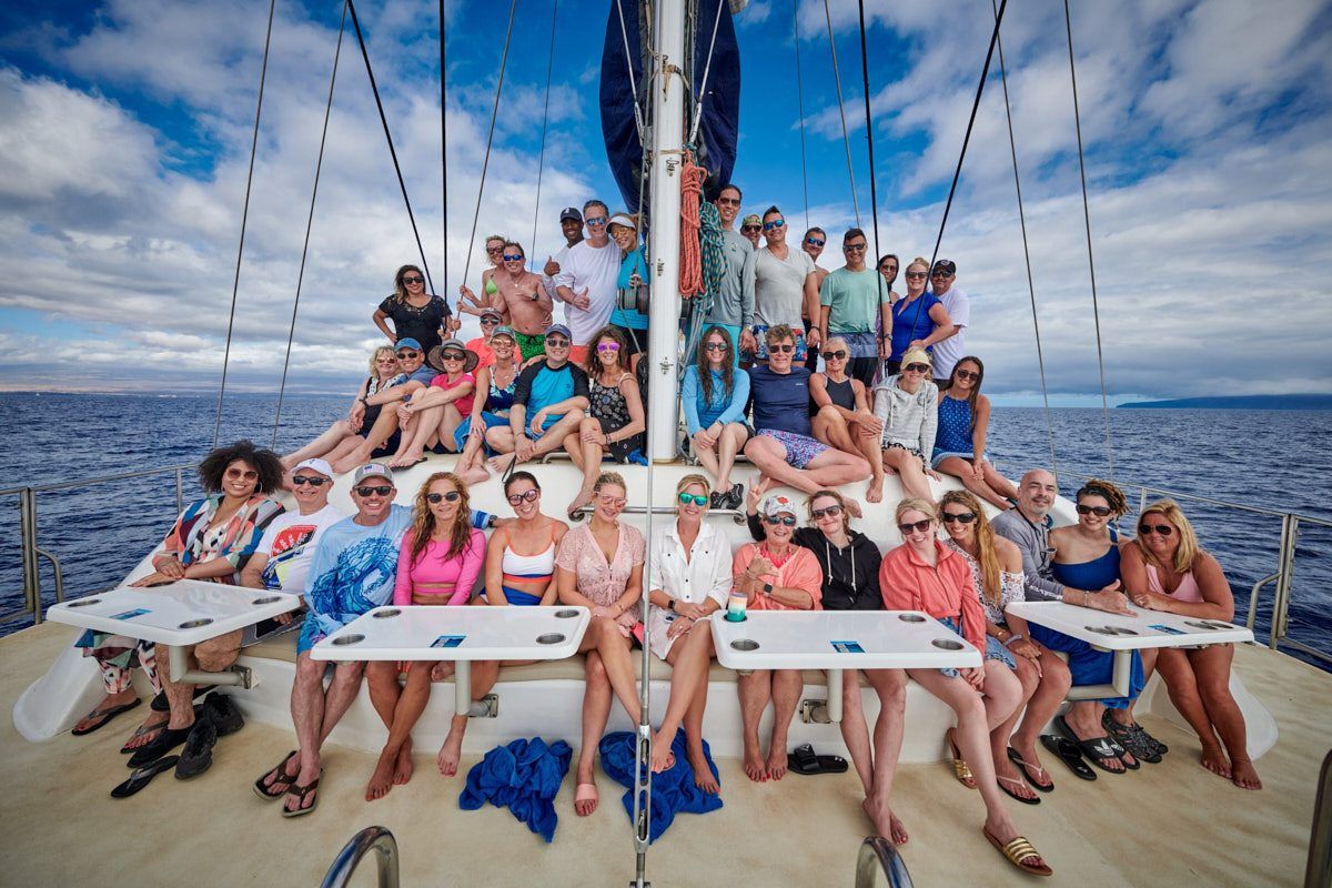 Catamaran group shot off Hawaii