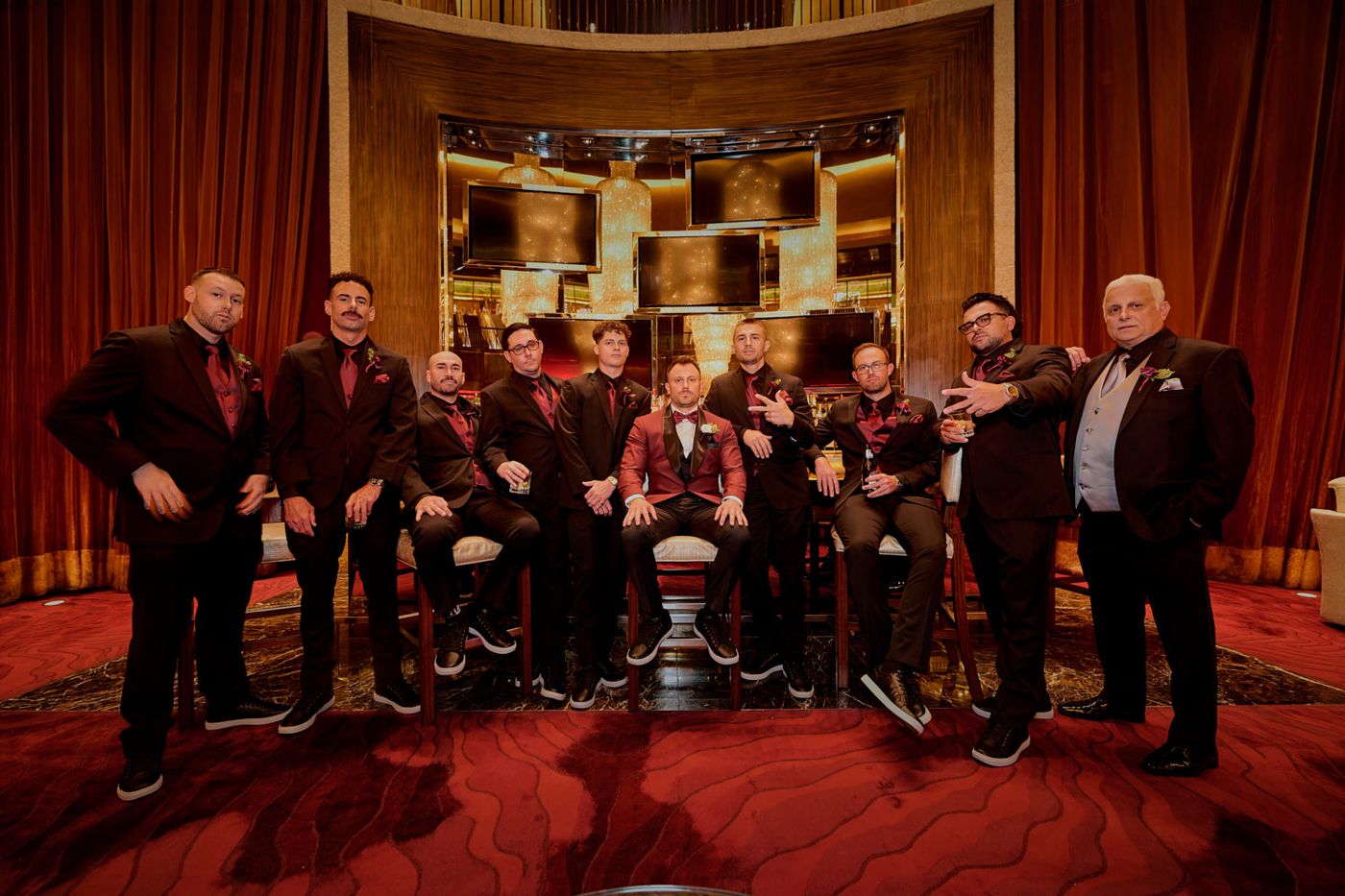 Group portrait in a private lounge