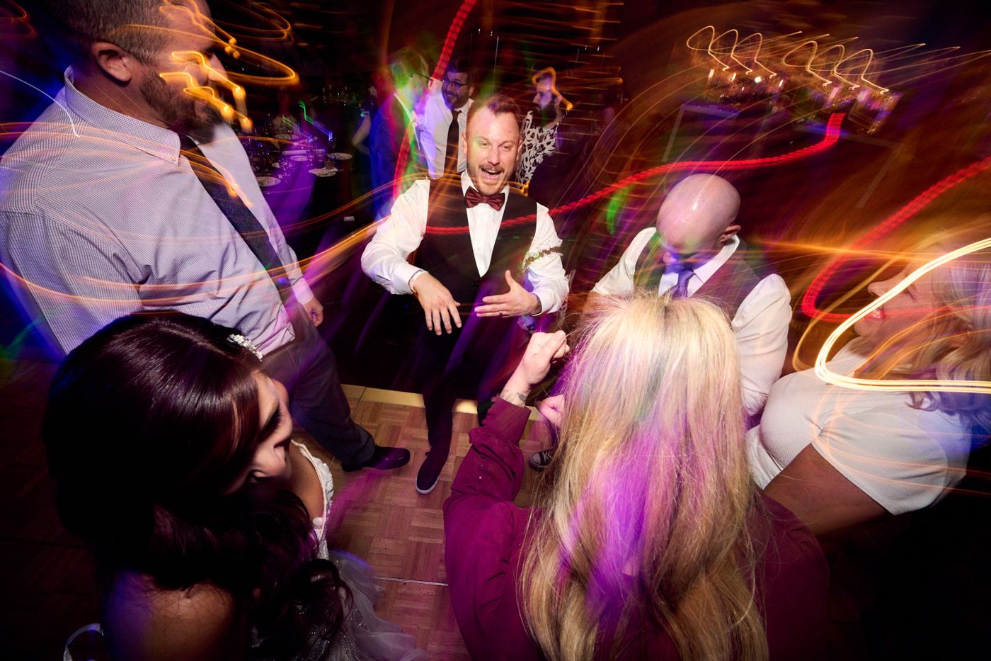 Guests dancing at a private party
